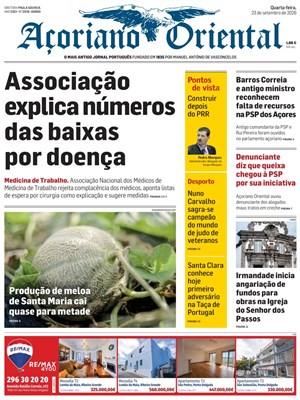 Capa de Açoriano Oriental