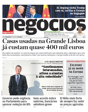 Capa de Jornal Negócios