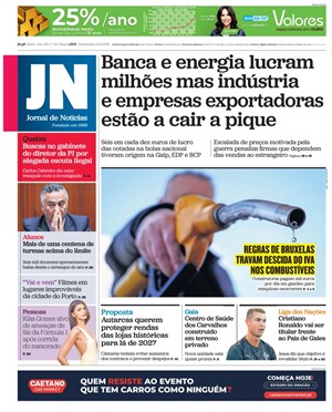 Capa de Jornal de Notícias