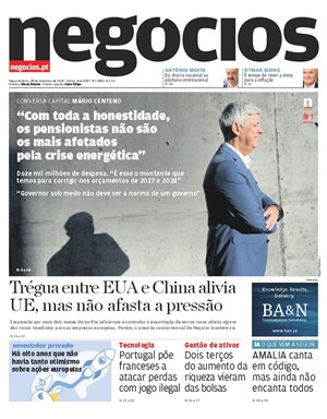 Capa de Jornal Negócios