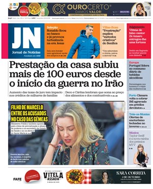 Capa de Jornal de Notícias