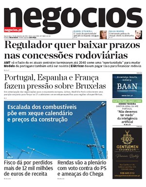 Capa de Jornal Negócios