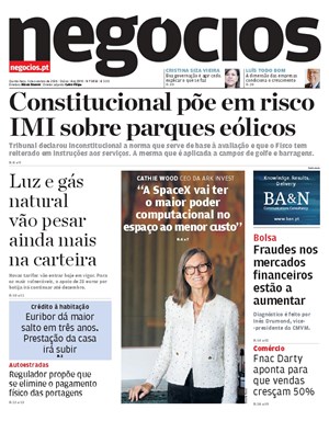 Capa de Jornal Negócios