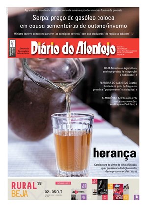 Capa de Diário do Alentejo