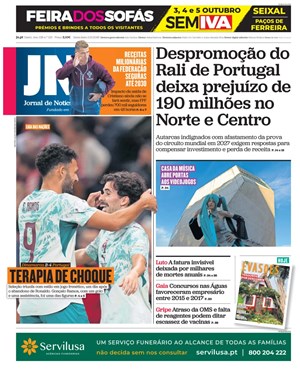 Capa de Jornal de Notícias