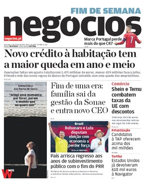 Capa de Jornal Negócios