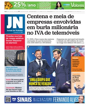 Capa de Jornal de Notícias