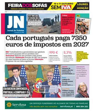 Capa de Jornal de Notícias