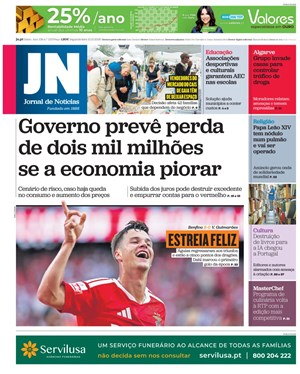 Capa de Jornal de Notícias
