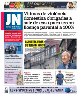 Capa de Jornal de Notícias