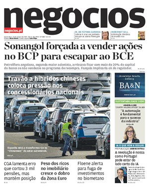 Capa de Jornal Negócios