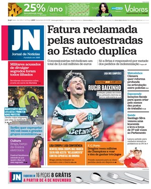 Capa de Jornal de Notícias