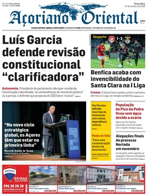 Capa de Açoriano Oriental