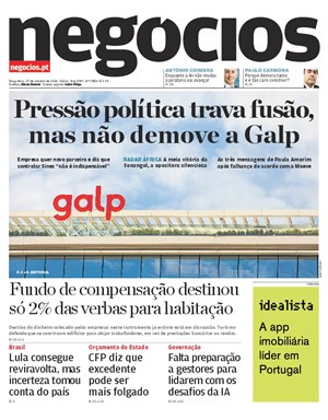 Capa de Jornal Negócios